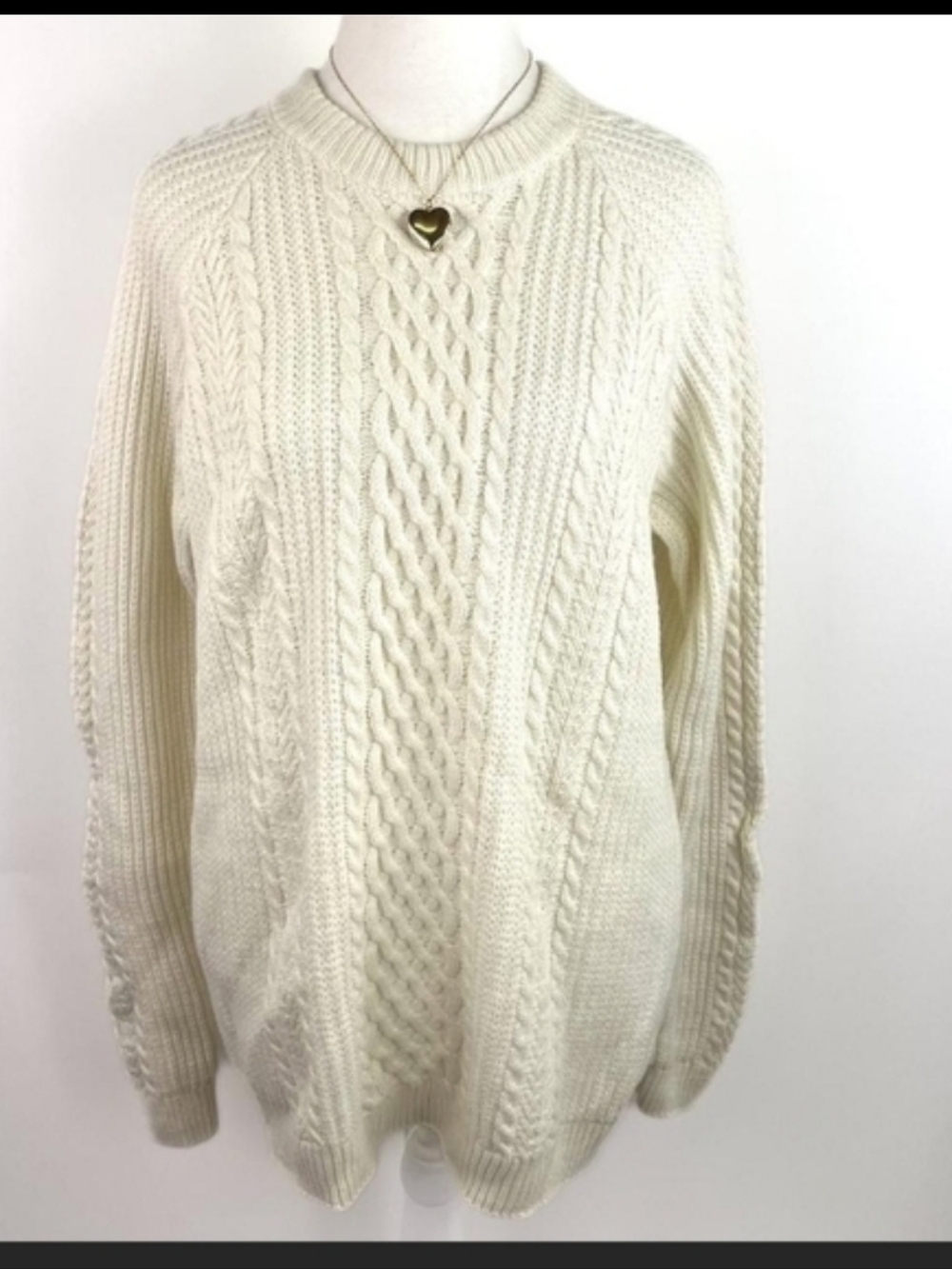 #92 - NWT Eddie Bauer Knit Pullover Sweater, Cream, Women's Medium - Picture 3 of 7